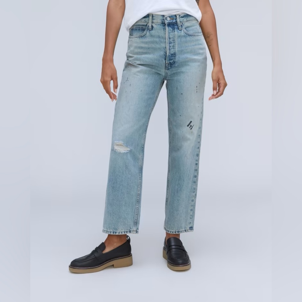 90s way high jean in paint splatter, NWT size 27 by everlane